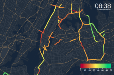 Screenshot of the NYC traffic speeds project